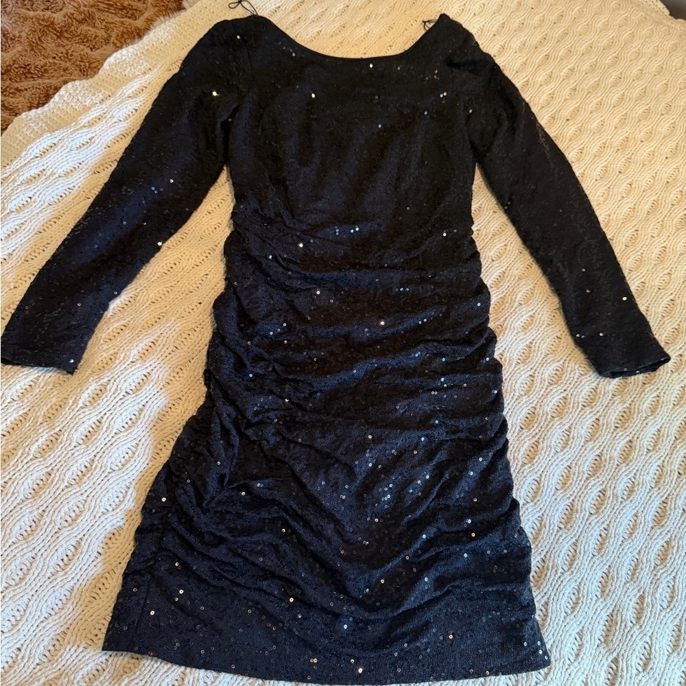 Aidan by Aidan Mattox Elegant Black Sequin Dress size 6